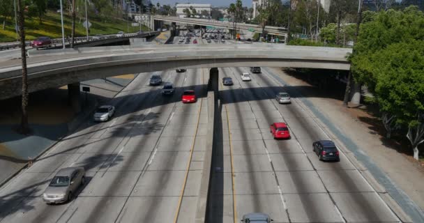 Snelwegverkeer Los Angeles Binnenstad — Stockvideo