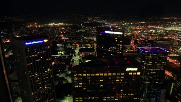 Cityscape Time Lapse Βρόχο Los Angeles Downtown Night — Αρχείο Βίντεο