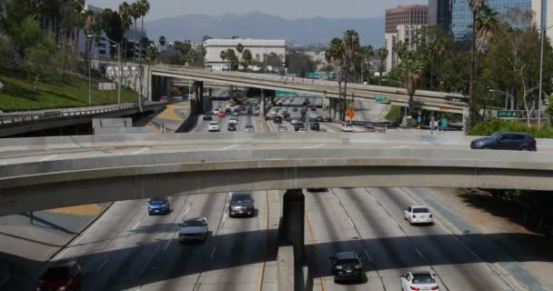 Snelwegverkeer Los Angeles Binnenstad — Stockvideo