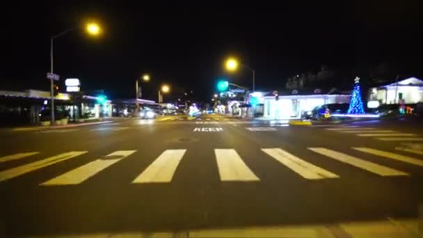 Sürücü Plakası Los Angeles Gece Önü Görünümü Sunset Bulvarı Sunset — Stok video