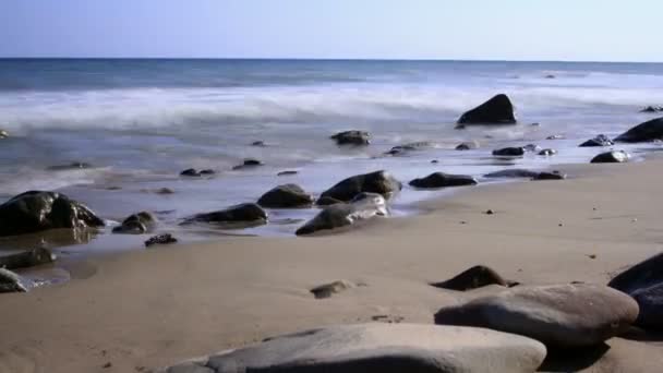 Praia Tempo Lapso Inclinar Para Baixo Ondas Oceano Maré — Vídeo de Stock