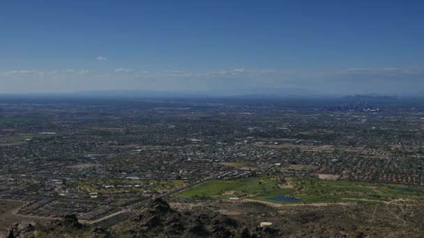 Phoenix Downtown Desde South Mountain Park Dobbins Lookout Arizona Estados — Vídeos de Stock