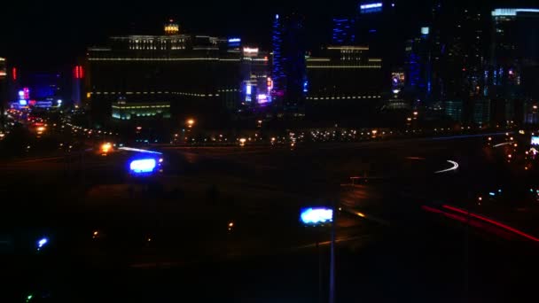 Las Vegas Zeitraffer Stadtbild Las Vegas Strip Bei Nacht Nevada — Stockvideo