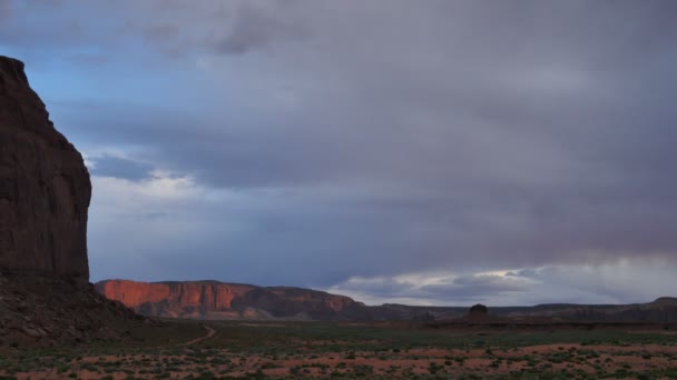 Monument Valley Sunset Time Lapse Temporale Arizona Utah Southwest Usa — Video Stock