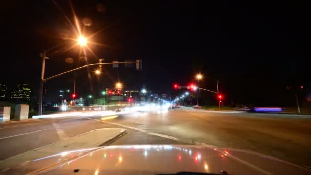 Guida Hyperlapse Los Angeles Night Cityscape — Video Stock