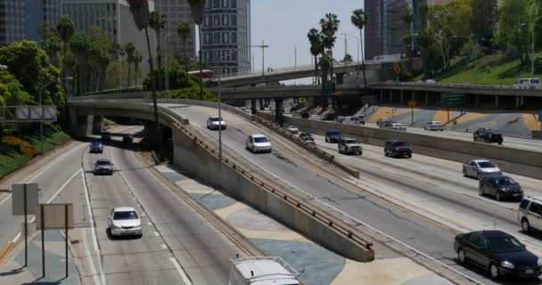 Snelwegverkeer Los Angeles Binnenstad — Stockvideo