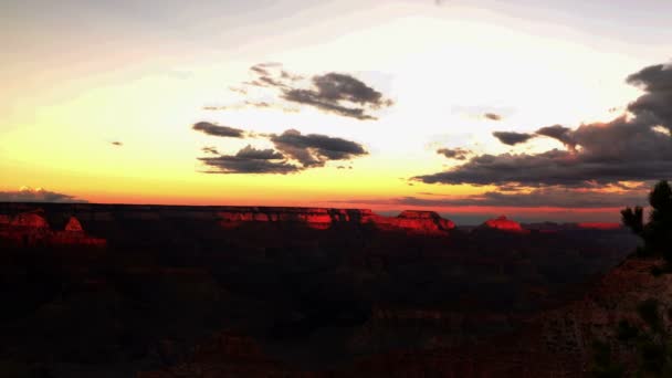 Grand Canyon National Park South Rim Sunset Pan Time Lapse — Stock Video