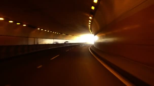 Driving Plates Pch Front View Santa Monica Tunnel Pacific Coast — стокове відео