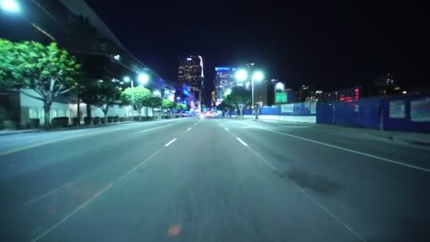 Plaques Conduite Los Angeles Centre Ville Figueroa Front View Northbound — Video