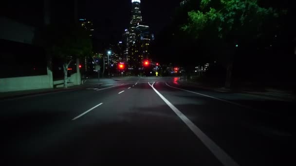 Targhe Guida Los Angeles Downtown Bridge Front View 4Th Street — Video Stock