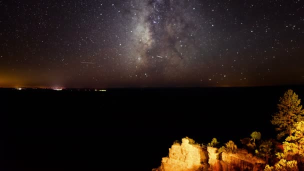 Grand Canyon Milky Way Time Lapse North Rim — Stock Video