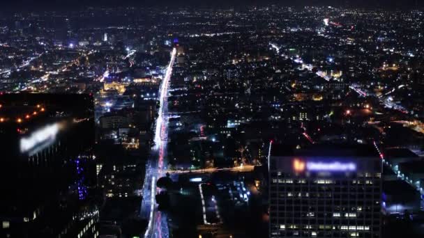 Stadsbild Neon Los Angeles Time Lapse Light Trails — Stockvideo