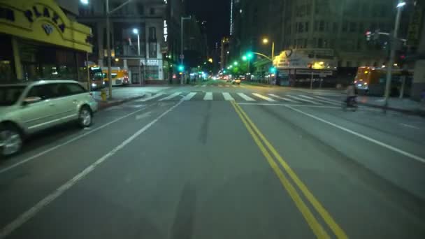 Placas Condução Los Angeles Downtown Broadway Visão Traseira 7Th Vire — Vídeo de Stock