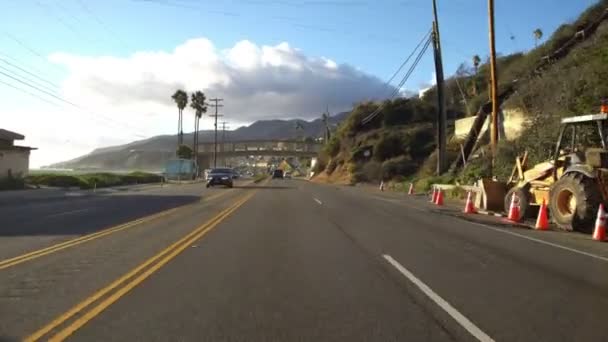 Driving Plates Pch Front View Santa Monica Pacific Coast Highway — Stock Video