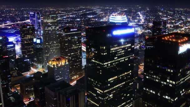 Cityscape Neon Los Angeles Time Lapse Light Trails — стокове відео