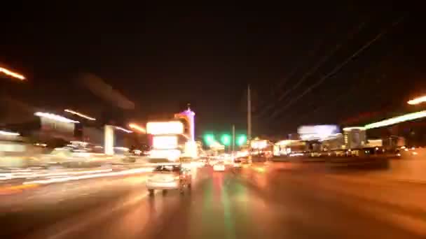 Las Vegas Strip Tempo Guida Lapse Pov Veicolo Hyperlapse Girato — Video Stock