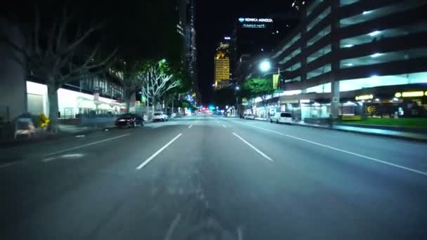 Körplåtar Los Angeles Downtown Figueroa Front View Norrut Till — Stockvideo