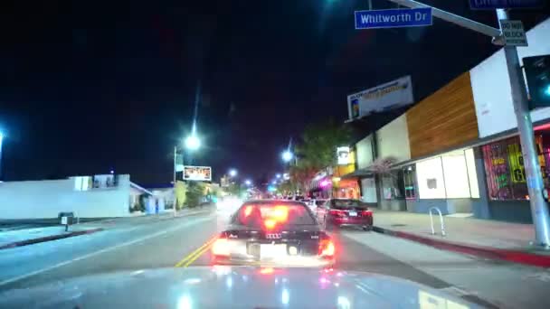 Autofahren Hyperlapse Los Angeles Nacht Stadtbild — Stockvideo
