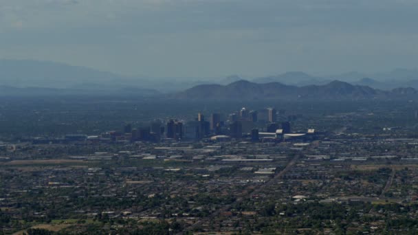 Phoenix Downtown Desde South Mountain Park Dobbins Lookout Arizona Estados — Vídeos de Stock