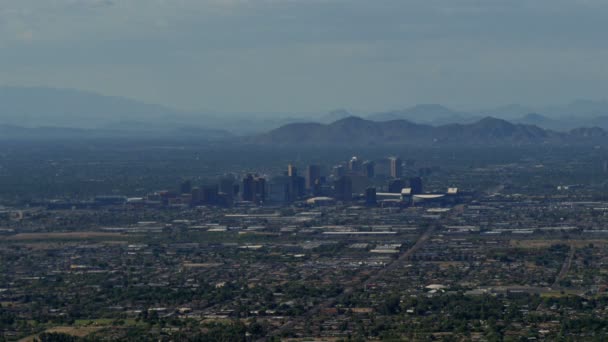 Phoenix Downtown Från South Mountain Park Dobbins Lookout Arizona Usa — Stockvideo