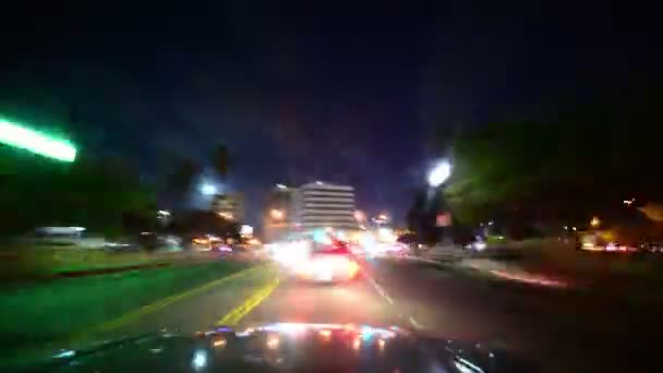驾驶超驰洛杉矶夜景城 — 图库视频影像