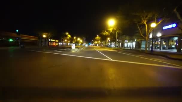 Placas Condução Los Angeles Night Front View West Hollywood Santa — Vídeo de Stock