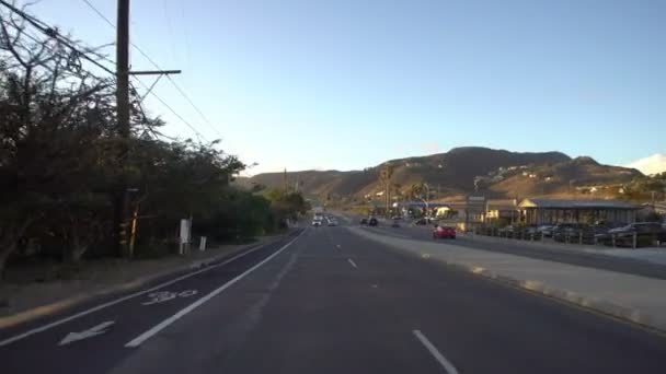 Driving Plates Pch Malibu Set Rear View Pacific Coast Highway — Stockvideo