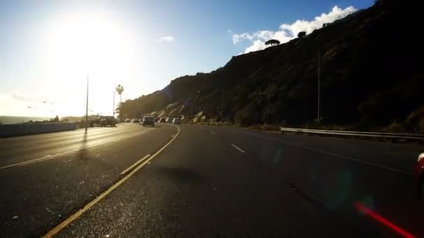 Płyty Jezdne Pch Front View Santa Monica Pacific Coast Highway — Wideo stockowe
