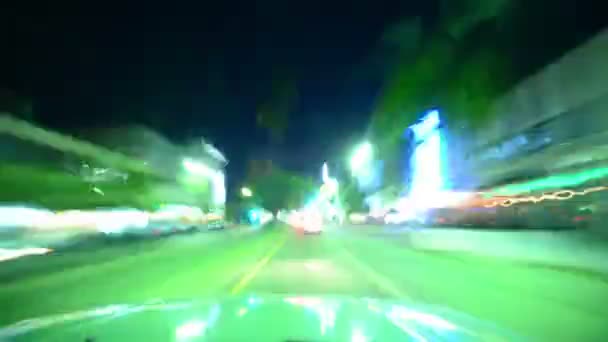Рулем Hyperlapse Ночью Лос Анджелесе — стоковое видео