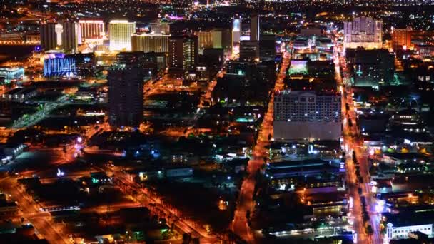 Las Vegas Time Lapse Cityscape Downtown Natten Nevada Usa — Stockvideo