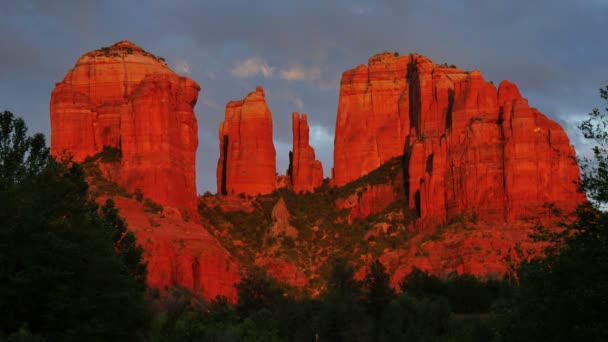 Sedona Zaman Süreleri Katedrali Rock Arizona Güneybatı Abd — Stok video