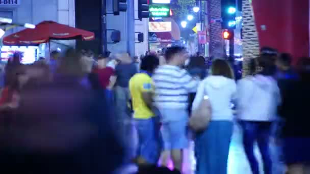 Hollywood Time Lapse Loop Night Cityscape Crowd Los Angeles California — Stock video