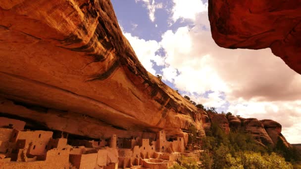 Mesa Verde Nationalpark Zeitraffer Cliff Palace Ruinen Indianischer Ureinwohner Colorado — Stockvideo