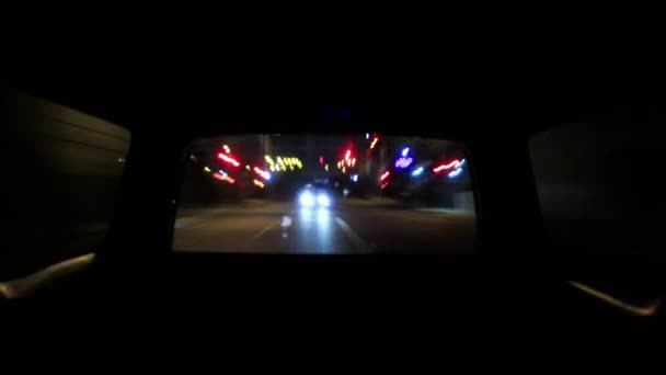Pov Zamanaşımı Geri Dönüşü Görünümü Los Angeles Şehir Köprüsü Gecesi — Stok video