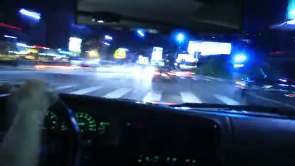 Conduite Pov Time Lapse Drivers View Sunset Strip Night — Video