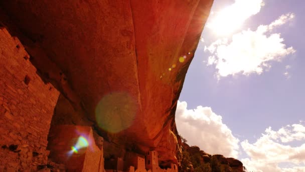 Mesa Verde National Park Time Lapse Cliff Palace Inhemska Amerikanska — Stockvideo