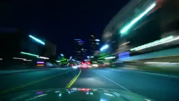 Guida Hyperlapse Los Angeles Night Cityscape — Video Stock