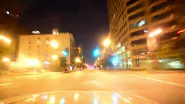 Οδήγηση Υπέρπτωση Λος Άντζελες Νύχτα Cityscape — Αρχείο Βίντεο