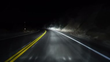 Sürücü Tabakları Ormanı Gece Önü Görünümü