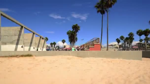 Venice Beach Hiperlapse Promenada Ruch Czas Lapse California — Wideo stockowe