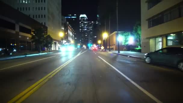 Driving Plates Downtown Bridge Front View Wilshire Blvd East — стокове відео