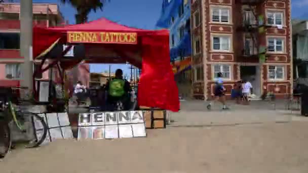 Venice Beach Hyperlapse Boardwalk Motion Time Lapse Califórnia — Vídeo de Stock