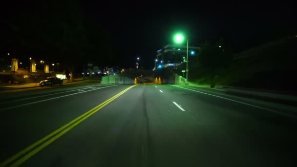 Driving Plates Downtown Figueroa Front View North Bound Cesar Chavez — стокове відео