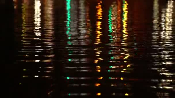 Materiał Filmowy Powierzchni Wody Nocy Tle — Wideo stockowe