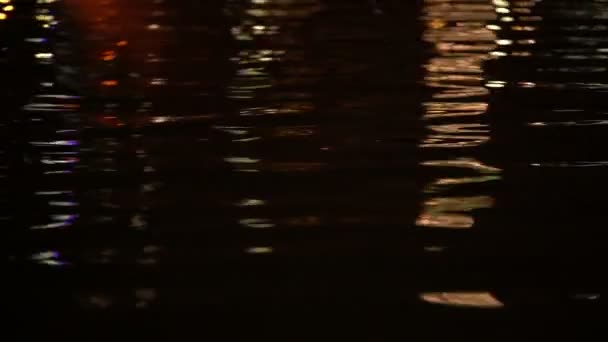 Materiał Filmowy Powierzchni Wody Nocy Tle — Wideo stockowe