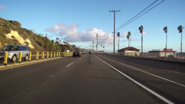 Driving Plates Pch Malibu Set Frontansicht Pacific Coast Highway South — Stockvideo