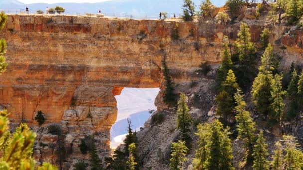 National Park North Rim Angels Window Arch Rock Arizona Usa — стокове відео