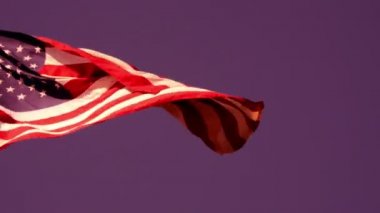 USA Flag Wave in Wind 'in yakın plan görüntüleri.