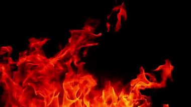 Yavaş Hareket, siyah arkaplanda yangın görüntülerini yakıyor