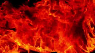 Yavaş Hareket, siyah arkaplanda yangın görüntülerini yakıyor